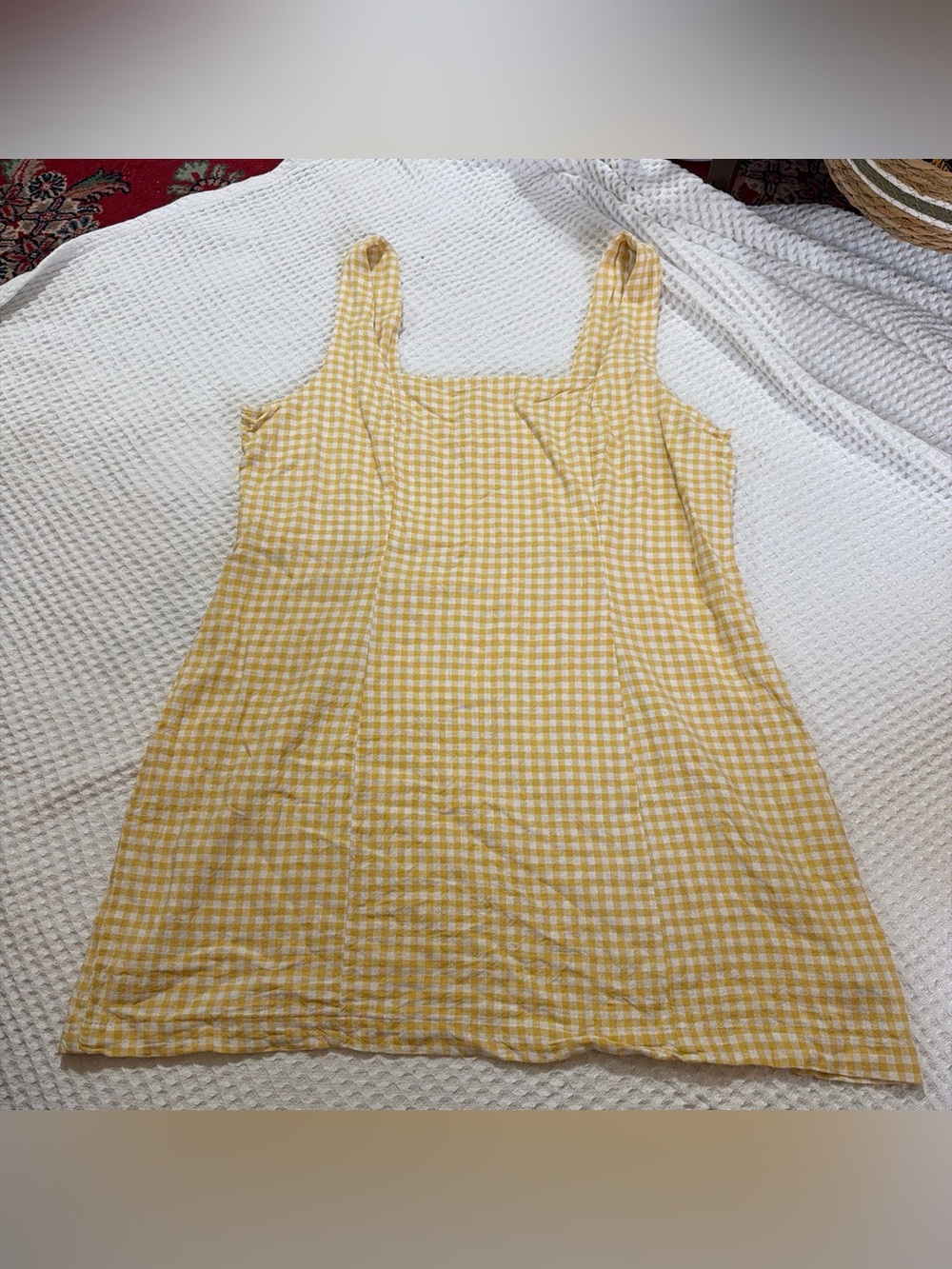Old Navy Yellow Gingham Square Neck Camisole